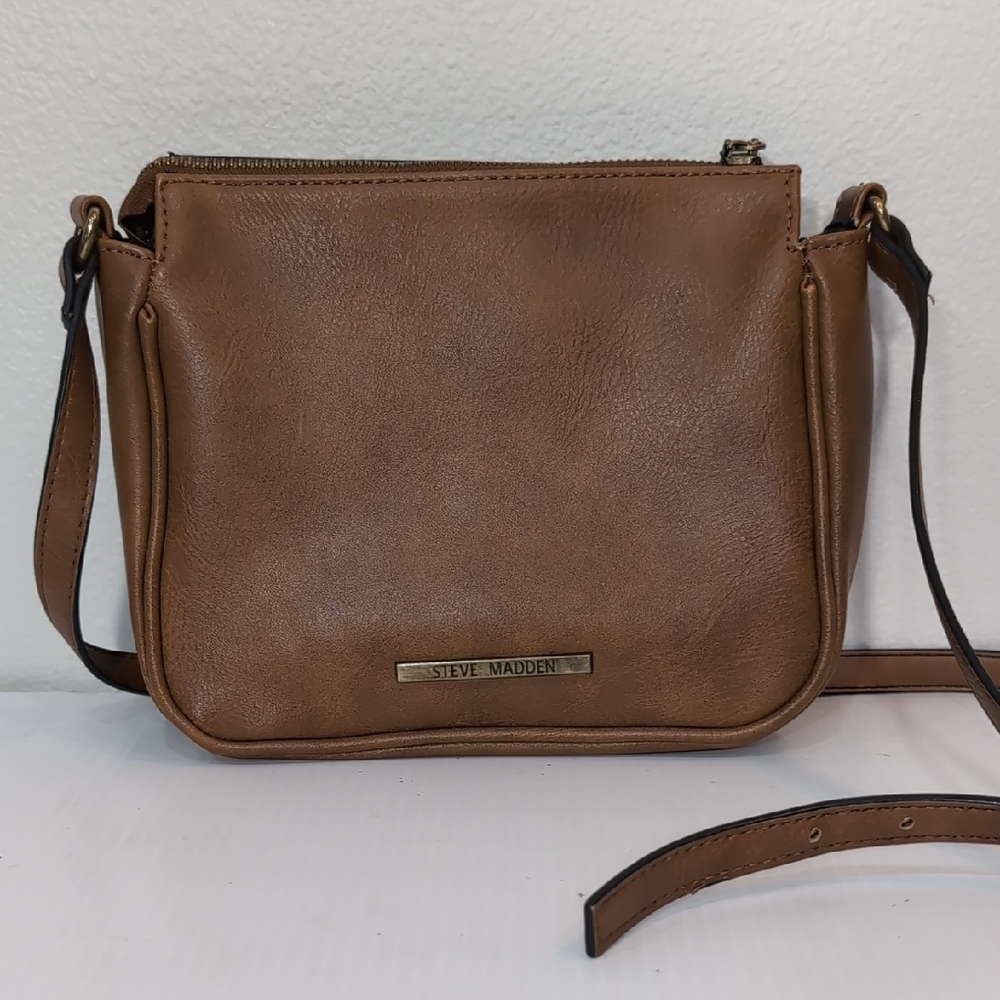 Steve Madden Brown PU Leather Crossbody Bag - Picture 2 of 16